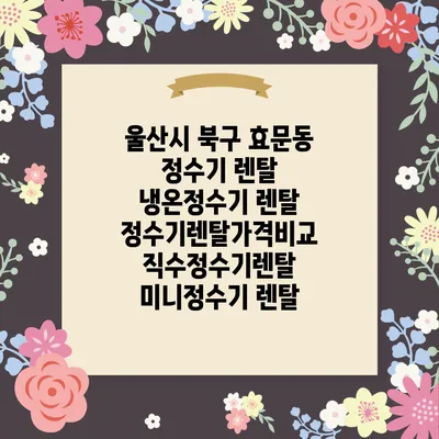 울산시 북구 효문동 정수기 렌탈 | 냉온정수기 렌탈 | 정수기렌탈가격비교 직수정수기렌탈 미니정수기 렌탈