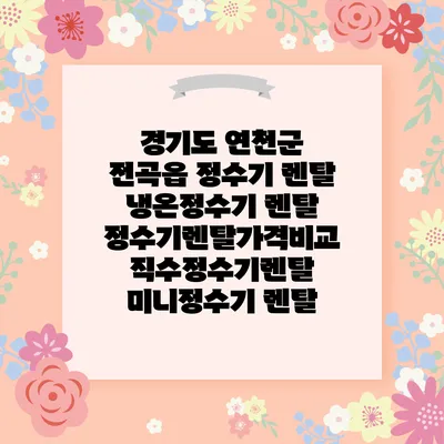 경기도 연천군 전곡읍 정수기 렌탈 | 냉온정수기 렌탈 | 정수기렌탈가격비교 직수정수기렌탈 미니정수기 렌탈