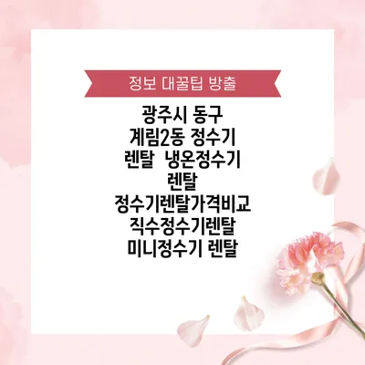 광주시 동구 계림2동 정수기 렌탈 | 냉온정수기 렌탈 | 정수기렌탈가격비교 직수정수기렌탈 미니정수기 렌탈